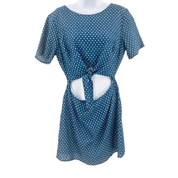 Lucca Couture Kennedi Star Print Front Tie USA Cut Out America Mini Dress - Picture 3 of 9